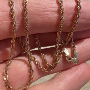 14k 2.5g Rose Gold Rope Necklace 18” - Image 4