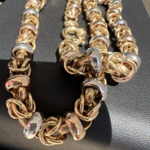 14k 30.1g Gold Tri-Color Byzantine 17” - Image 4