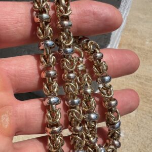 14k 30.1g Gold Tri-Color Byzantine 17” - Image 3