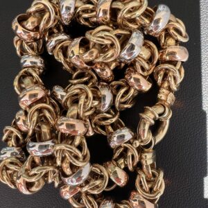 Alternative view of 14k 30.1g Gold Tri-Color Byzantine 17”