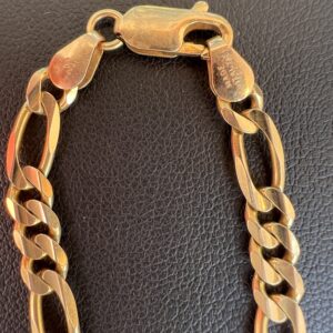 14k 7.9g Gold Figaro Bracelet 8” - Image 4