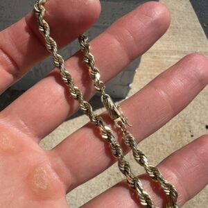 14k 11.3g Gold Rope Bracelet 8” - Image 4