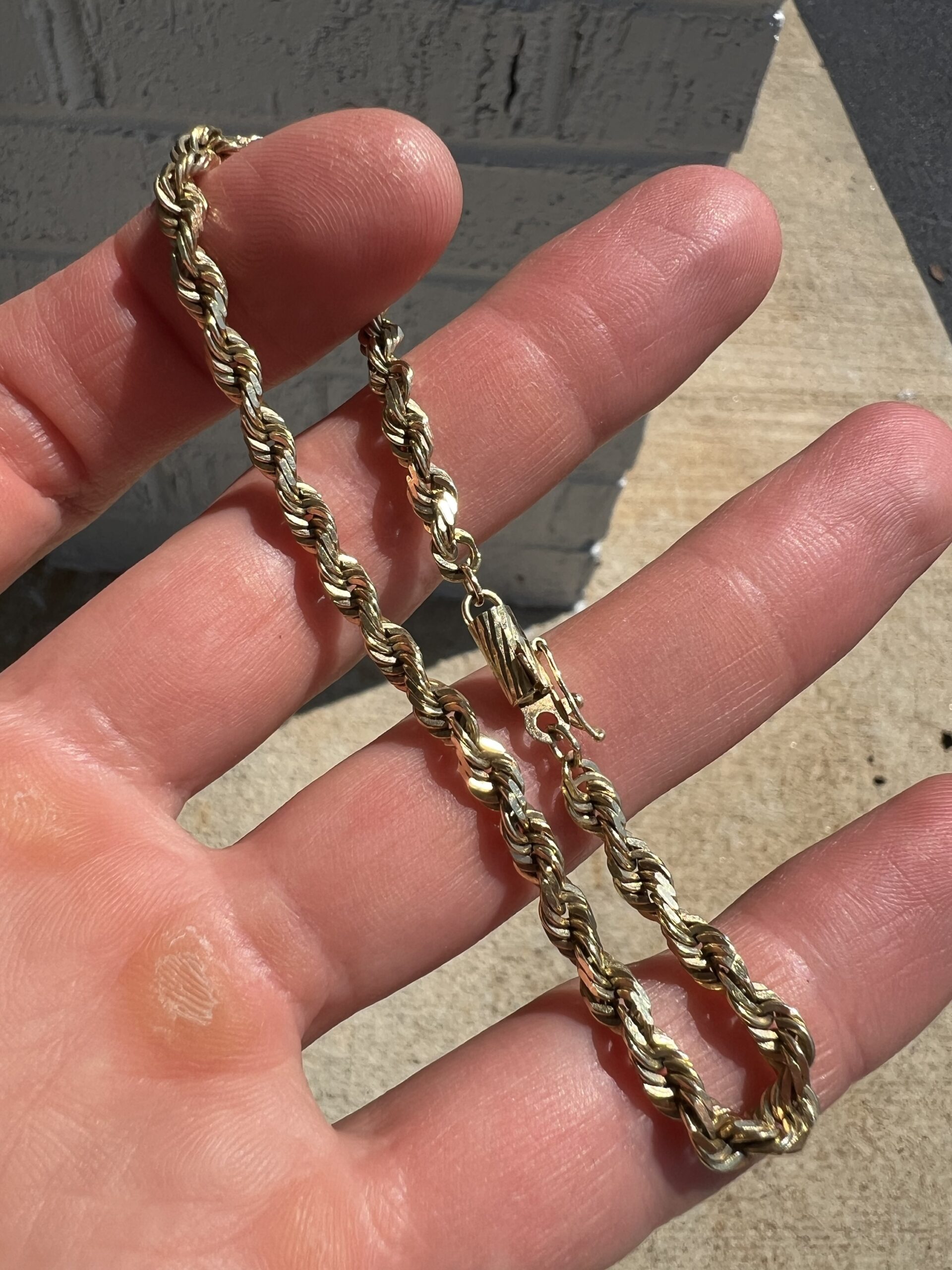 14k 11.3g Gold Rope Bracelet 8” - Image 4