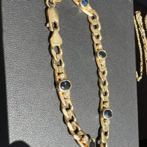 14k 15.8g Cuban w/Gems 8”