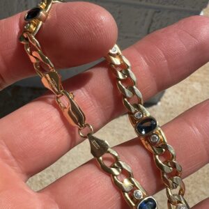 Alternative view of 14k 15.8g Cuban w/Gems 8”