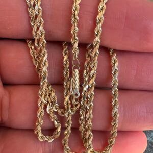 Alternative view of 14k 16.2g Gold Rope Chain 24”