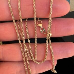 14k 3.3g Gold Rope Chain 24” - Image 4