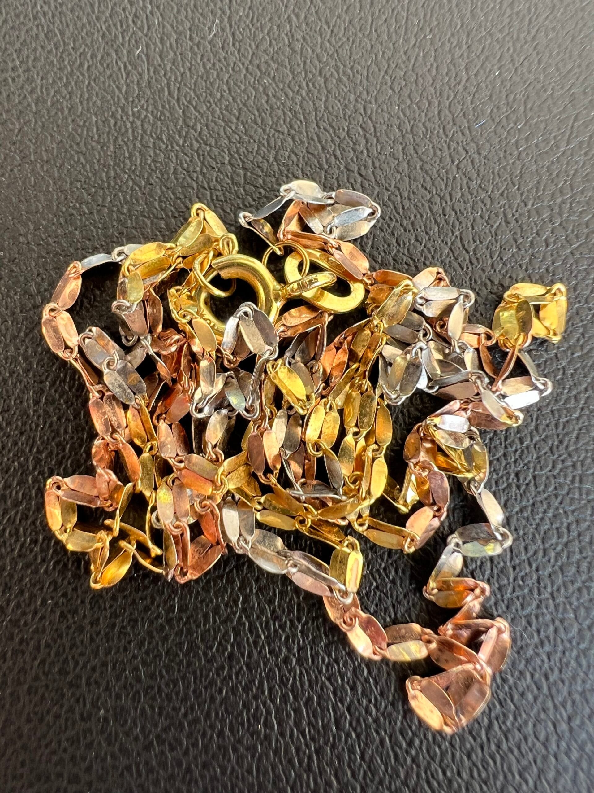 10k 1g Yellow, White, & Rose Gold Necklace 20” - Image 3