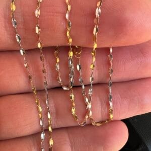 Alternative view of 10k 1g Yellow, White, & Rose Gold Necklace 20”