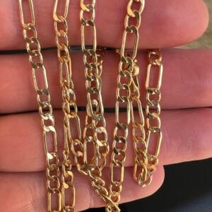 Alternative view of 10k 7.4g Gold Figaro Chain 26”