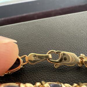 14k 7g Gold Precious Stone Bracelet 7” - Image 3
