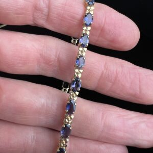 Alternative view of 14k 7g Gold Precious Stone Bracelet 7”