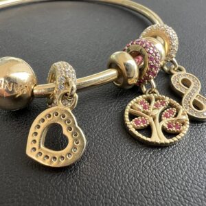 14k 12.9g Gold Pandora Charm Bracelet - Image 5