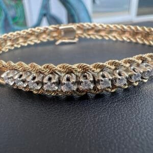 14g 11.2g Gold Diamond Bracelet 7”
