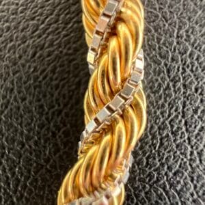 18k 6.3g Yellow & White Gold Bracelet 8” - Image 3