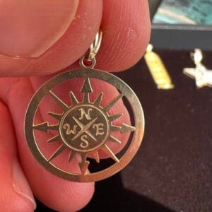 Alternative view of 14k 1.3g Gold Compass Charm