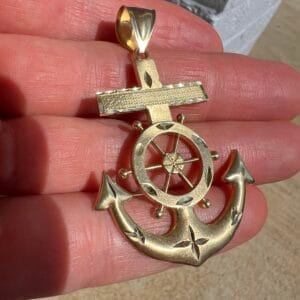 Alternative view of 14k 8.7g Gold Anchor Charm