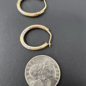14k 1g White Yellow & Rose Gold Earrings - Image 5