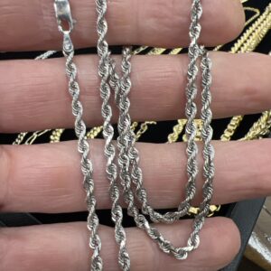 14k 13.6g White Gold Chain 22” - Image 3