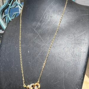 18k 4.8g White & Yellow Cuban Charm Chain 16” - Image 3