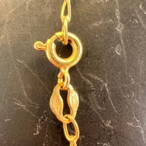 Alternative view of 18k 4.8g White & Yellow Cuban Charm Chain 16”