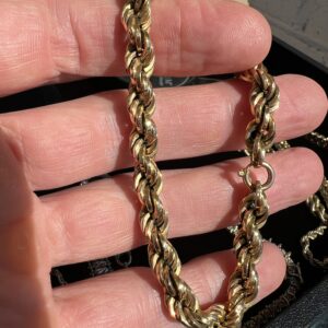 18k 12.3g Gold Rope Bracelet 8” - Image 3