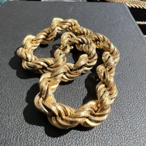 18k 12.3g Gold Rope Bracelet 8”