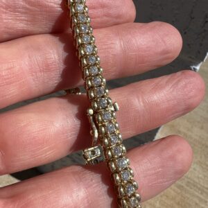 14k 28.4g Gold & Diamond Bracelet 7” - Image 3