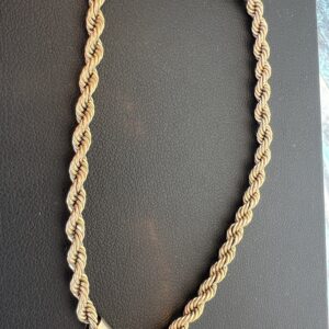 14k 9.8g Gold Rope Bracelet 8”