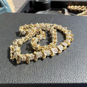 14k 6.4g Gold Diamond Tennis Bracelet 7” - Image 3