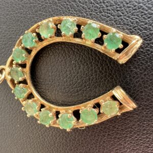 14k 3.1g Gold & Gem Horseshoe Charm - Image 3