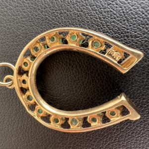 14k 3.1g Gold & Gem Horseshoe Charm - Image 4