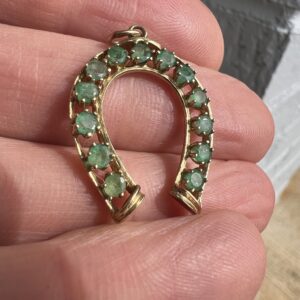 14k 3.1g Gold & Gem Horseshoe Charm - Image 2