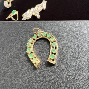 14k 3.1g Gold & Gem Horseshoe Charm