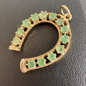 14k 3.1g Gold & Gem Horseshoe Charm - Image 5