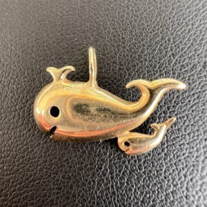14k 1.1g Gold Whale Charm