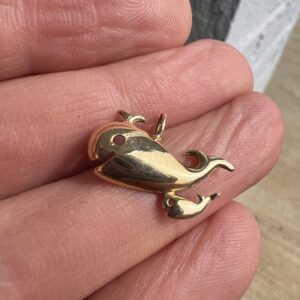 Alternative view of 14k 1.1g Gold Whale Charm