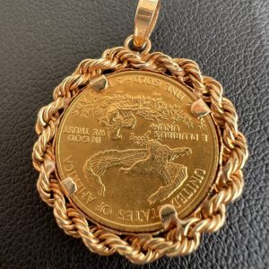 14k 4.4g Gold Coin & Necklace Charm - Image 3