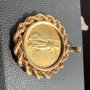 14k 4.4g Gold Coin & Necklace Charm - Image 4
