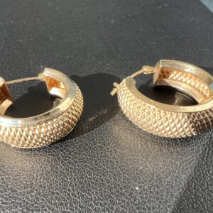 10k 2.8g Wide Gold Hoop Earrings