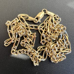 Alternative view of 14k 8.5g Figaro Gold Chain 24”