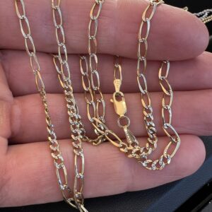 14k 8.5g Figaro Gold Chain 24” - Image 3