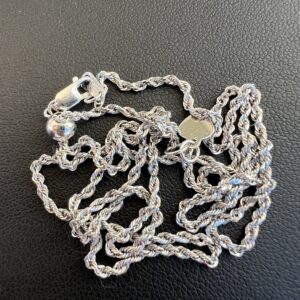Alternative view of 14k 5.1g White Gold Adjustable Chain 20”