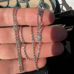 14k 5.1g White Gold Adjustable Chain 20” - Image 3