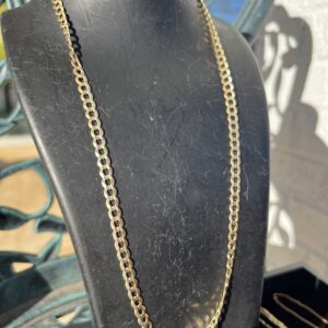 10k 16.2g Gold Cuban Flat Link Chain 22”